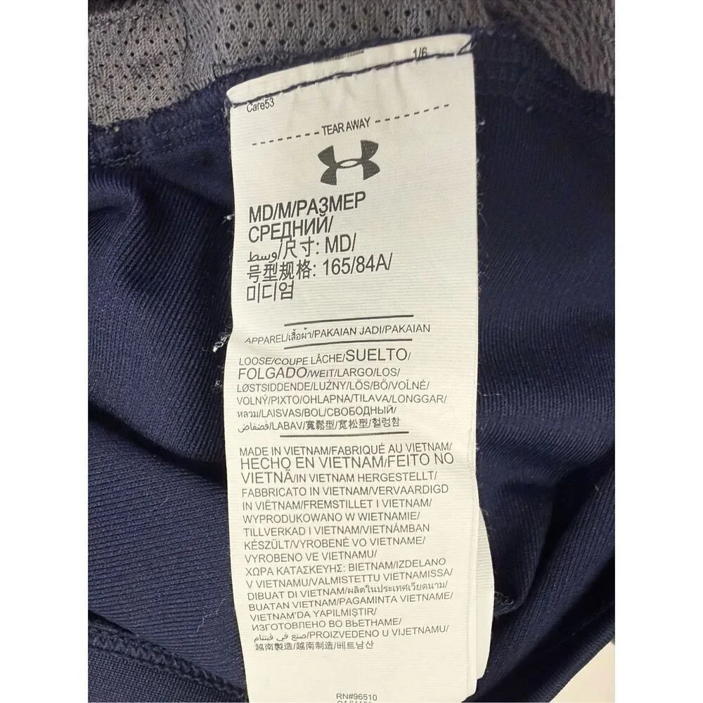 Under Armour Men’s Full Zip Navy Blue/Gray Warm Up Jacket Size Medium